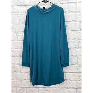 SHEIN Women’s Hooded Tunic Top Teal XL